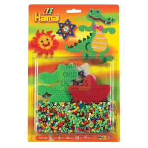 Hama Midi Beads With Crocodile and Star Pegboard