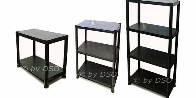 4 Tier Black Plastic Shelving Storage Unit 80kgs SU101