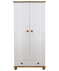 2 Door 1 Drawer Wardrobe - White