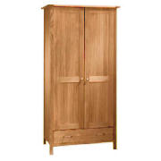 Hamilton 2 Door 1 Drawer Wardrobe, Oak