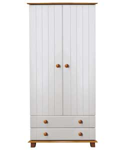 2 Door 2 Drawer Wardrobe - White