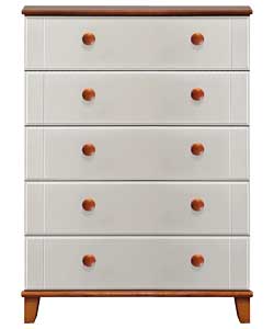 hamilton 5 Drawer Chest - White