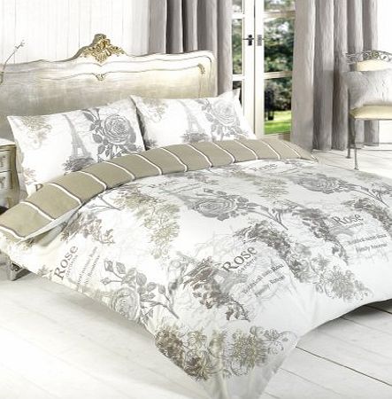 Hamilton McBride Paris Pewter Double Duvet Cover Set (Including Two Pillowcases)