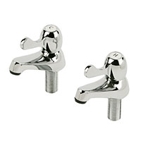 HandC Lever Basin Tap Pair Chrome andfrac12;andquot;