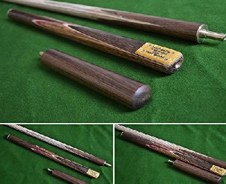 Handmade Cues 57`` Handmade Rare Multi-Handspliced Gabon Zebrawood Ash Snooker/Pool Cue with Mini-Butt.