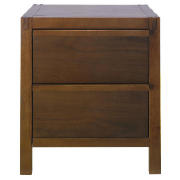 Hanoi 2 drawer Bedside Chest, Walnut effect