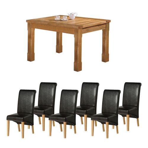 Hanover Oak Dining Set + 6 Guinness Chairs 909.725