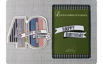 40th Birthday 4 x 6 Denim Style Photo Frame