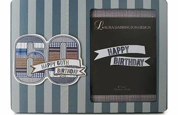 Happy 60th Birthday 4 x 6 Denim Style Photo Frame