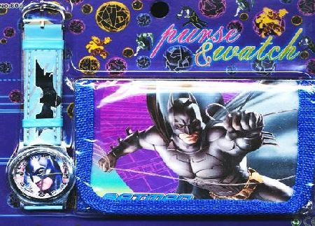 Happy Bargains Ltd Batman Dark Knight Childrens Watch Wallet Set For Kids Children Boys Girls Great Christmas Gift Gifts Present - Sold by Happy Bargains Ltd