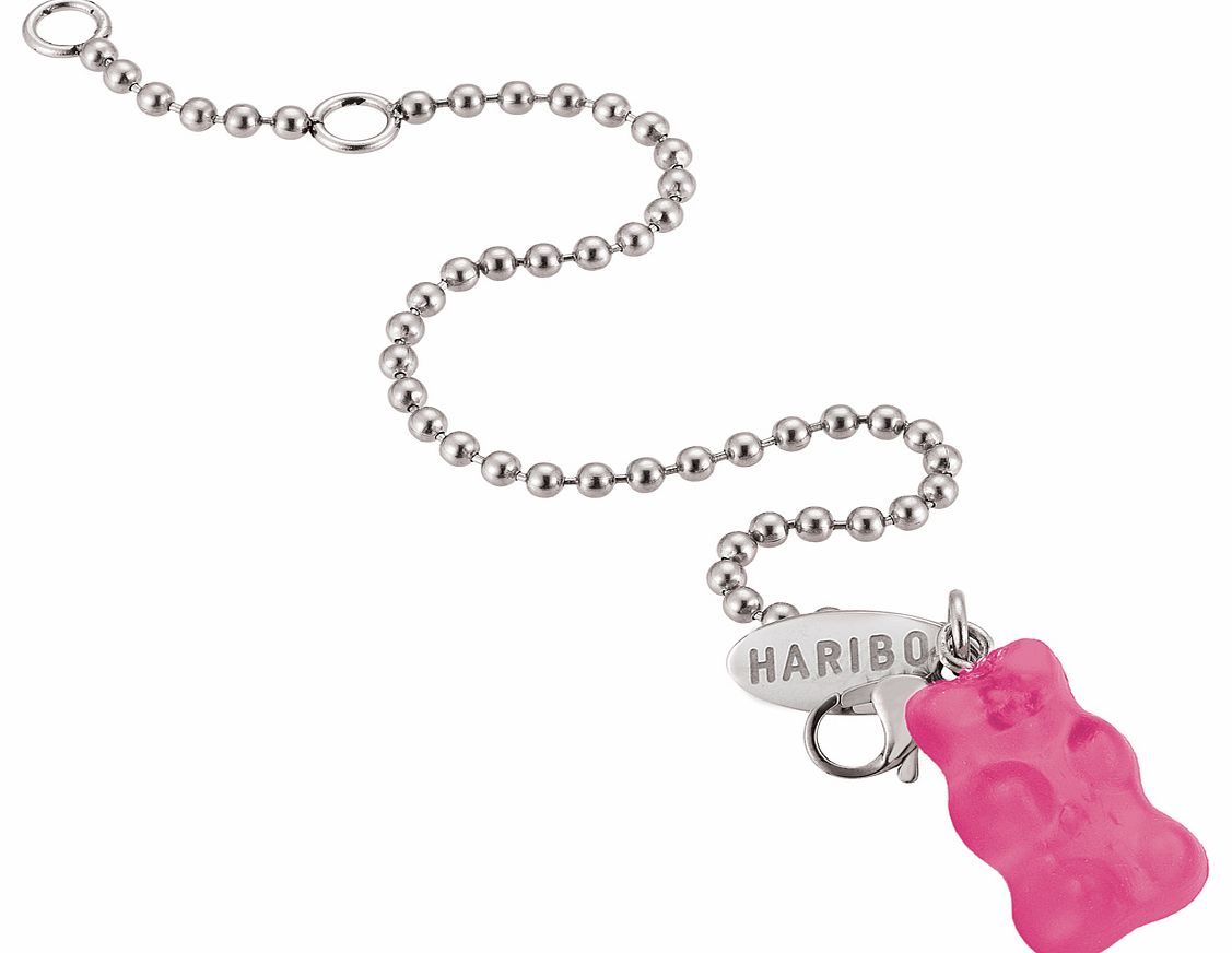 Silver Ball Chain Pink Haribo Gummy Bear