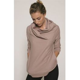 Monrow Chevron Pullover in Fog