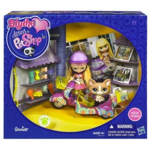 HASBRO BLYTHE Littlest Pet Shop Scooter & Pet