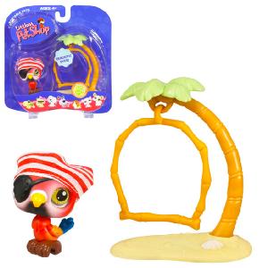 Hasbro Littlest Pet Shop Portable Pets Parrot and Swing