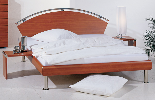 Hasena Modern Grado Legs- Tempio Headboard ( Cherry / Chrome )