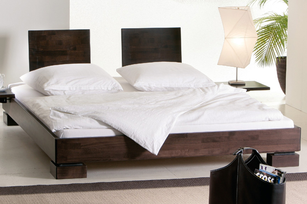 Hasena Modern Tida Legs- Evia Headboard (Beech-Chocolate Bed