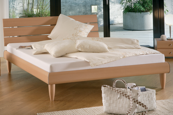 Softline Beech Bed Frame with Bilbao Beech Legs