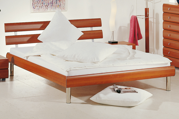 Hasena Softline Cherry Bed Frame with Soko Chrome Legs