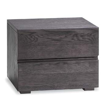 Tara Solid Oak 2 Drawer Bedside Table in Black