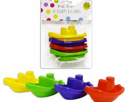 Hats By Cressida Set of 4 Baby Girls/Boys Fun Educational Asstd Colour Bath Boats