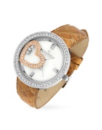 Haurex Lovely - Tan Swarovski Crystal Floating Heart