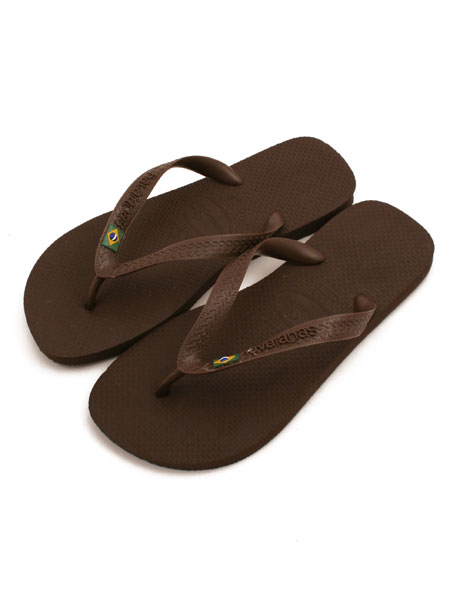 Havaianas Dark Brown Top Bandeira Flip Flops