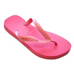 Junior Metallic Top Flip Flops - Rose