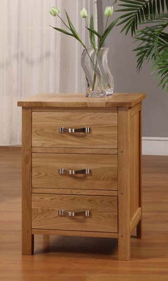 Havana Oak 3 Drawer Bedside Cabinet - Blonde