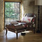 haven Chaise Longue - Sanderson Albury Stripe Straw - Light leg stain