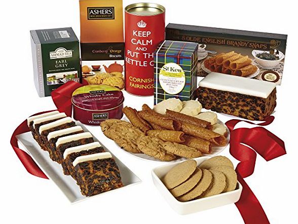 Christmas tea time delights in gift box - Christmas cake hamper