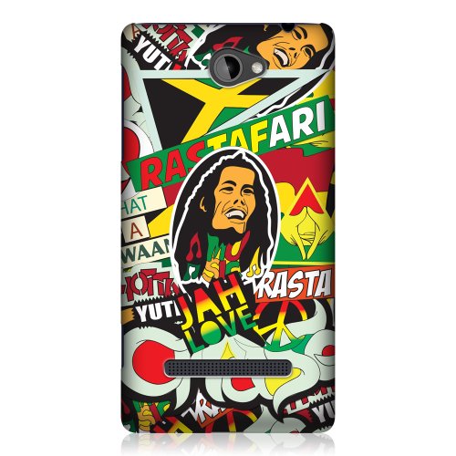 Head Case Designs Rasta Sticker Happy Back Case Cover for HTC Windows Phone 8S