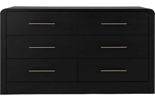 Elford 6 Drawer Chest - Black