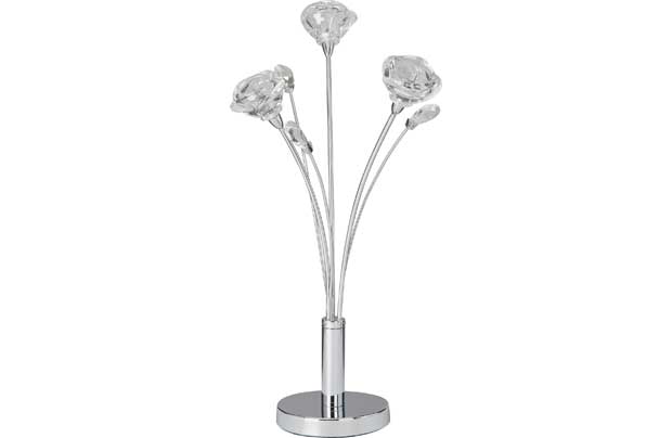 Rosa 3 Light Table Lamp - Chrome