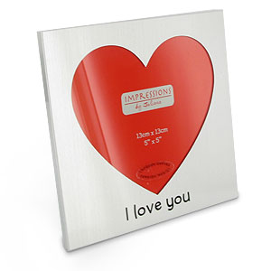 Heart Shaped I Love You Aluminium Photo Frame