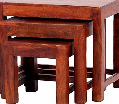 Heartlands Furniture 1611 Jaipur Nest of Tables, Sheesham