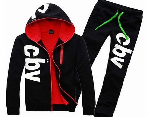 Hee Grand Mens Casual Sports Suit Hoodies   Trousers M Black