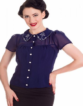 Hell Bunny Ahoy Blouse - Size: XL 6417