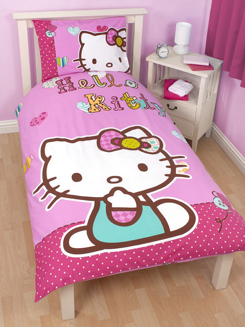 Hello Kitty Folk Single Duvet Cover