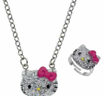 Glitter Necklet and Ring Set