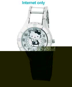 Watch with White Enamel Strap