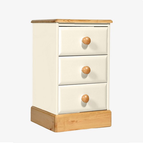 Hemingway Two Tone Pine 3 Drawer Bedside Cabinet