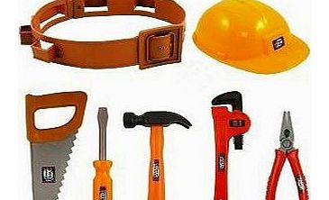 Childs Builders Plastic Fancy Dress Accessories Set - Belt, Hat, Tools