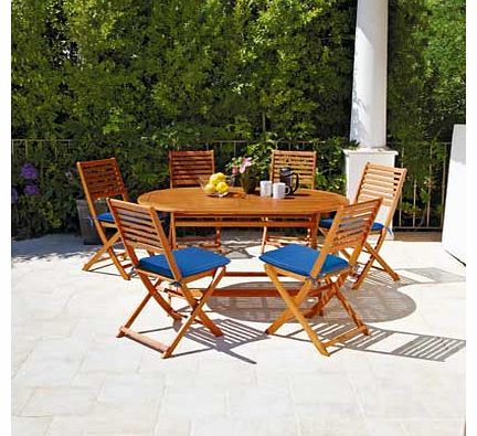 6 Seater Patio Furniture Set - Brown