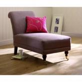 henley Compact Chaise - Harlequin Linen Biscuit - Dark leg stain