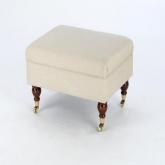 Footstool - Harlequin Swirls Duck Egg - White leg stain