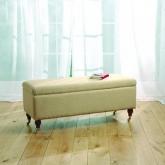 Ottoman - Velvet Feel Smokey Ash - White leg stain