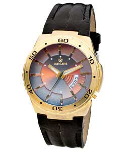 henleys Gold Plated Gents Quartz Watch