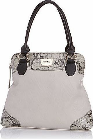 Henleys Henley Womens Naomi Tote, Grey/Snake/Black