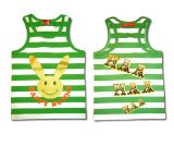 No Added Sugar Tanktop Happy Bunny green white striped, 2-3 years