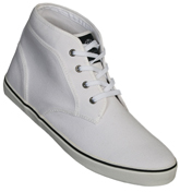 Riviera Mid White Canvas Boots